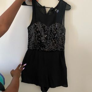 Black sparkly romper